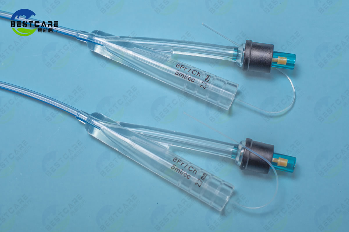 two way pediatric  silicone catheter with wire guide